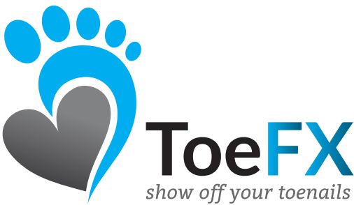 toefx-logo-foot-care ToeFX logo with stylized foot and heart design and slogan show off your toenails.